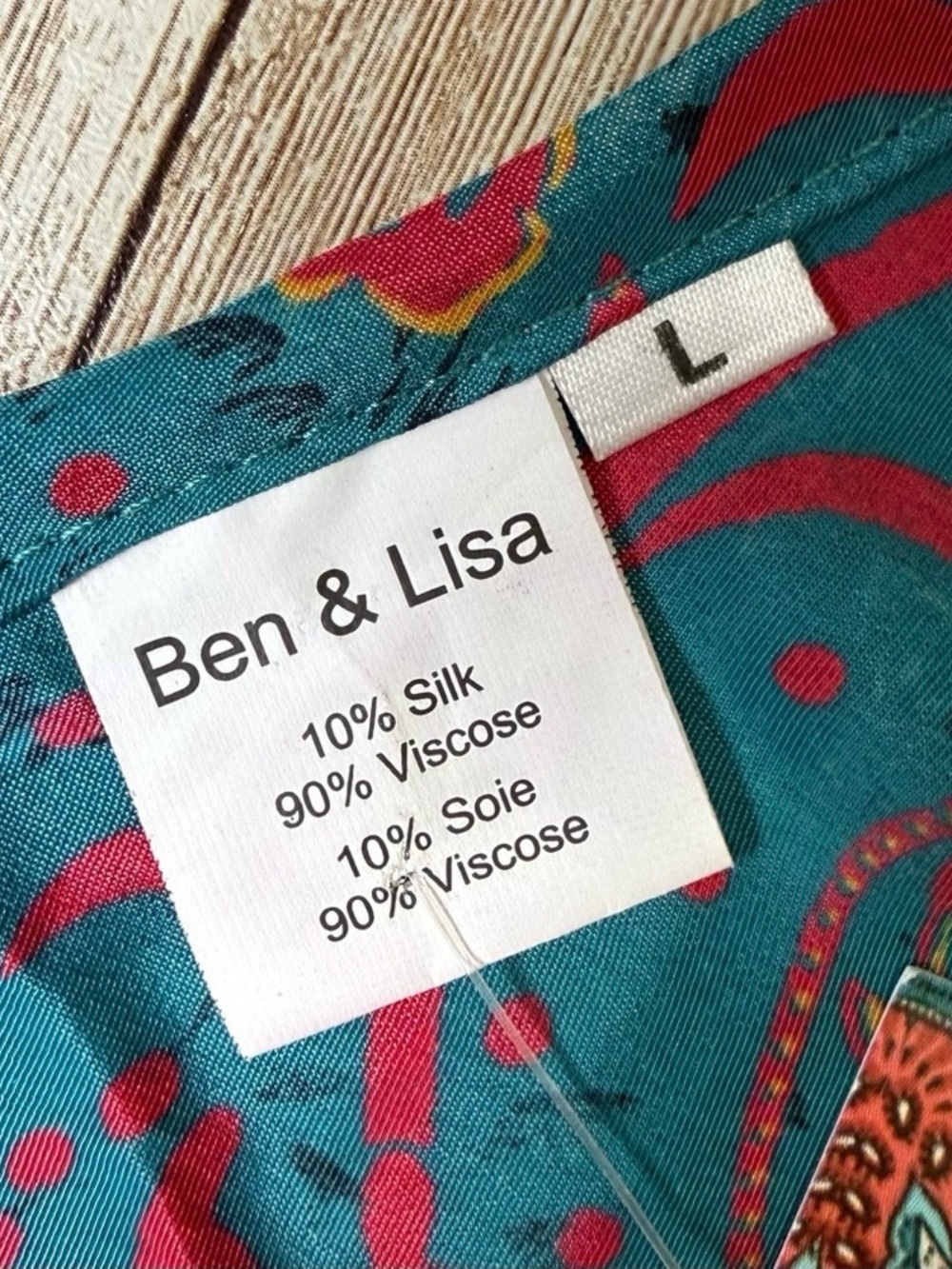 La Fiorentina Teal Pink Paisley Floral Maxi Dress Boho Resort Slip NWT Large - Picture 9 of 11